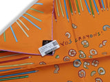 Hermes Orange/Vert/Mauve A VOS CRAYONS Twill Gavroche Pocket Scarf 45 cm, BNWT! - poupishop