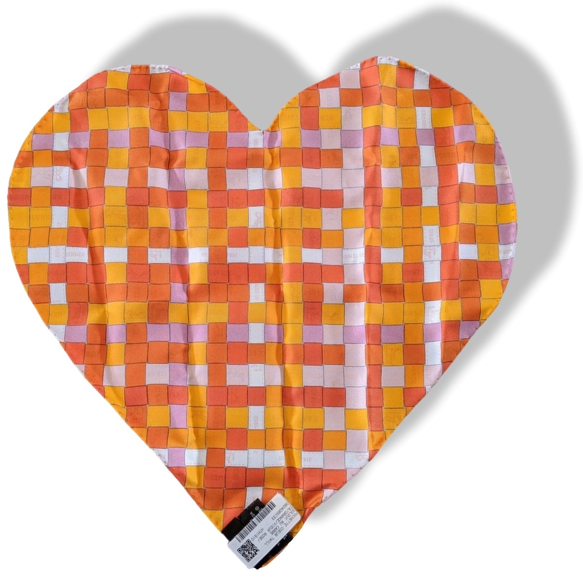 Hermes Orange/Vieux Rose/Blanc Coeur BOLDUC AU CARRE POCKET SQUARE, BNWTIB! - poupishop