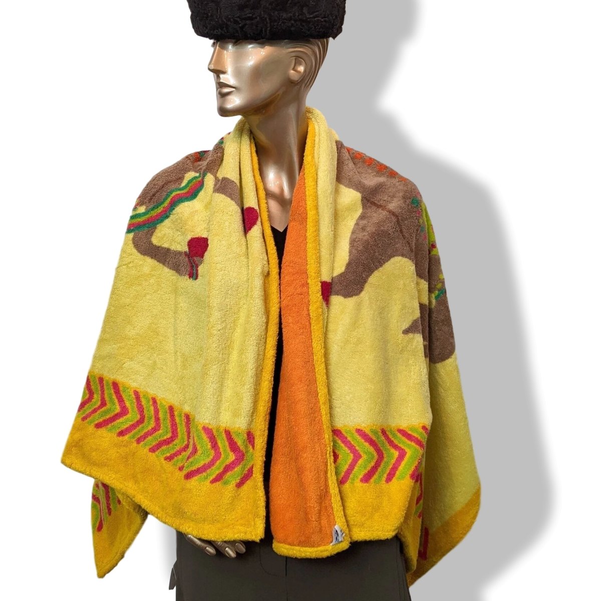 Hermes Orange/Yellow/Green CHEVAL Horse Tapis de Plage Terry Beach Towel 150 x 90cm cm - poupishop