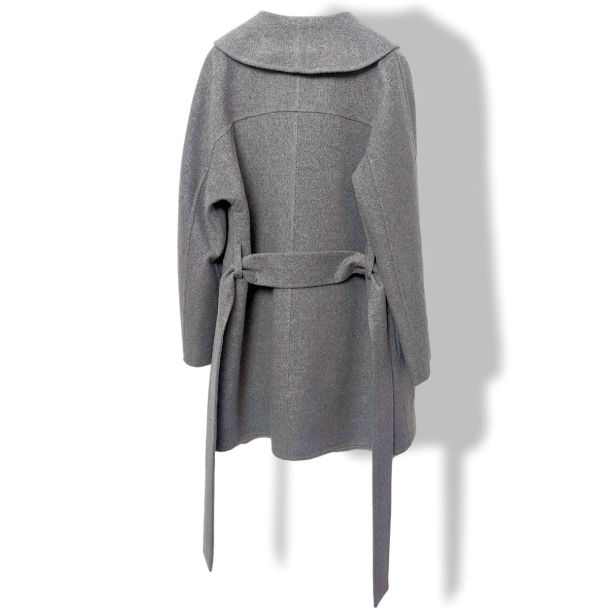 Hermes Pale Grey 100% Cashmere Double Face Belted Pea Coat CABAN CEINTURE Sz40, BNWT! - poupishop