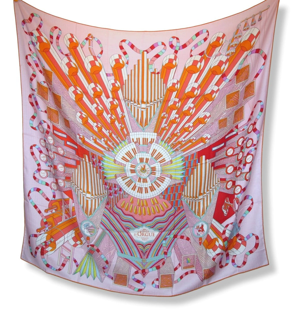 Hermes Pale Pink Orange Green POINT D'ORGUE by Pierre Marie
