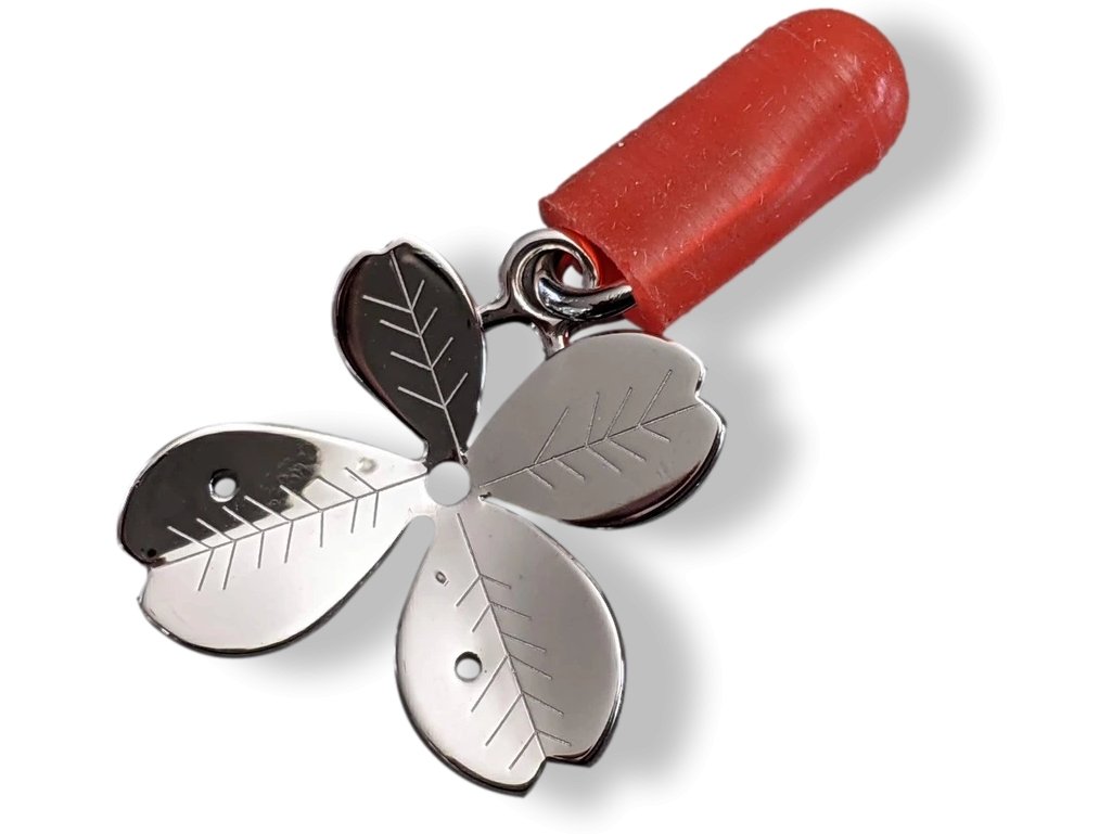 Hermes Palladium Plated CURIOSITE PORTE BONHEUR Clover Charm, New! - poupishop