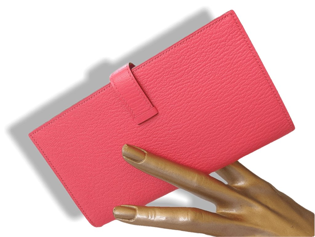 Hermes Palladium Rose Azalee Azalea Bearn Bifold Wallet, New! - poupishop