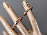 Hermes Palladium/Leather ANNEAU FOULARD KYOTO PM Scarf Ring, New! - poupishop