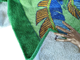 Hermes Vert/Vert "Palme" Tapis de Plage Terry Beach Towel XXL 145 x 190 cm