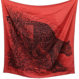 Hermes 2016 Rouge PANTHERA PARDUS by Robert Dallet 100% Plume Silk Twill Giant Scarf 140