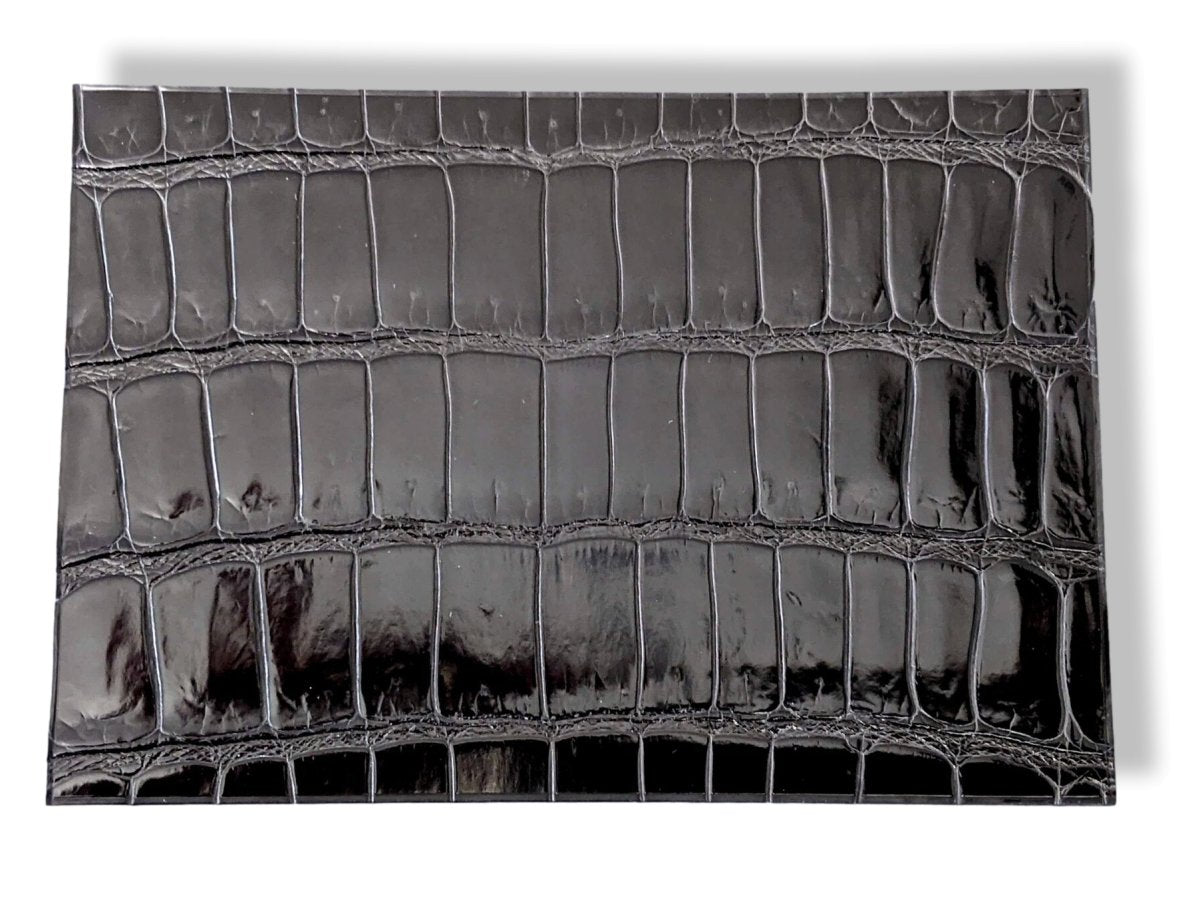 Hermes Papier Black Crocodile POST CARD PETIT H Rare, BNIB! - poupishop