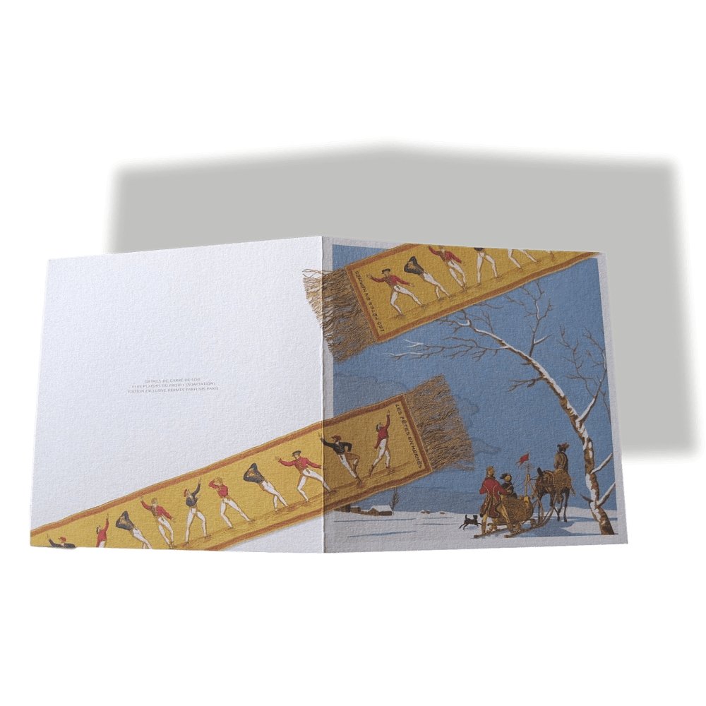 Hermes Papier Les Plaisirs du Froid Greeting Card " Meilleurs Voeux " - poupishop