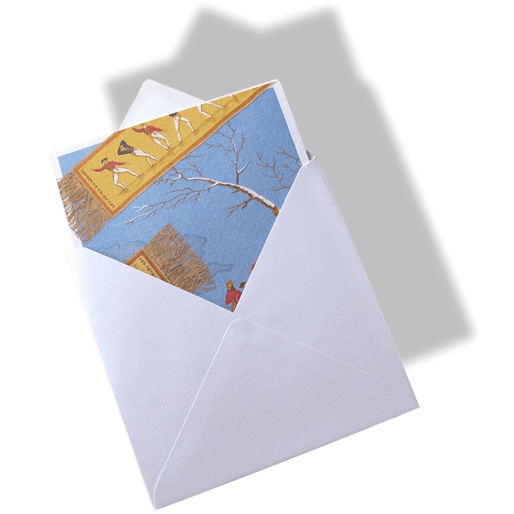 Hermes Papier Les Plaisirs du Froid Greeting Card " Meilleurs Voeux " - poupishop