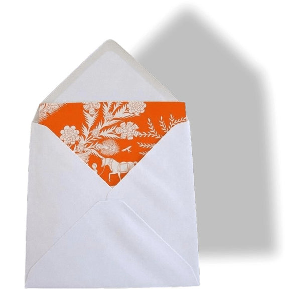 Hermes Papier Orange White Greeting Card Decoupage - poupishop