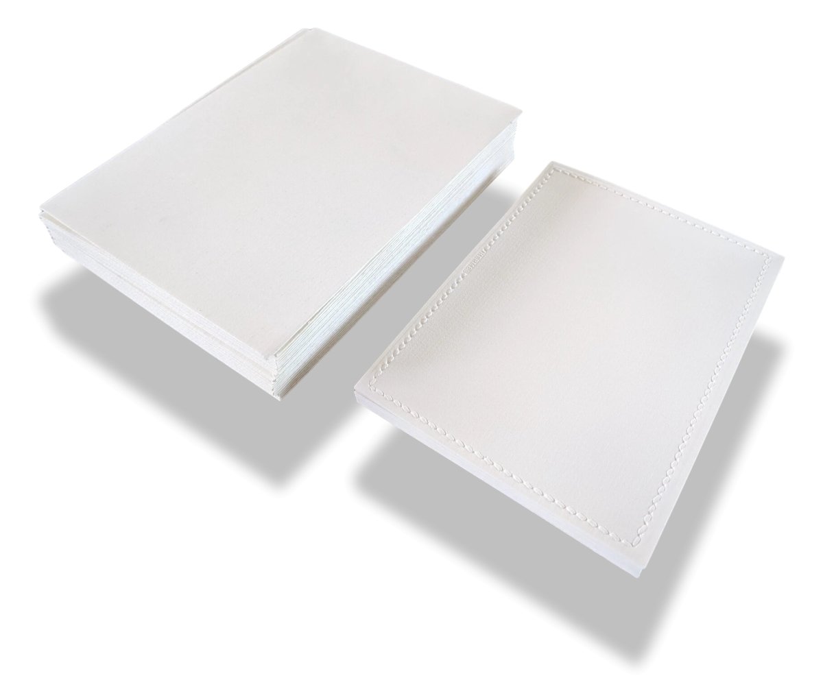 Hermes Papier Rare Vintage White Cards & Matching Enveloppes Gaufre Point Sellier Saddle Stiching, New! - poupishop