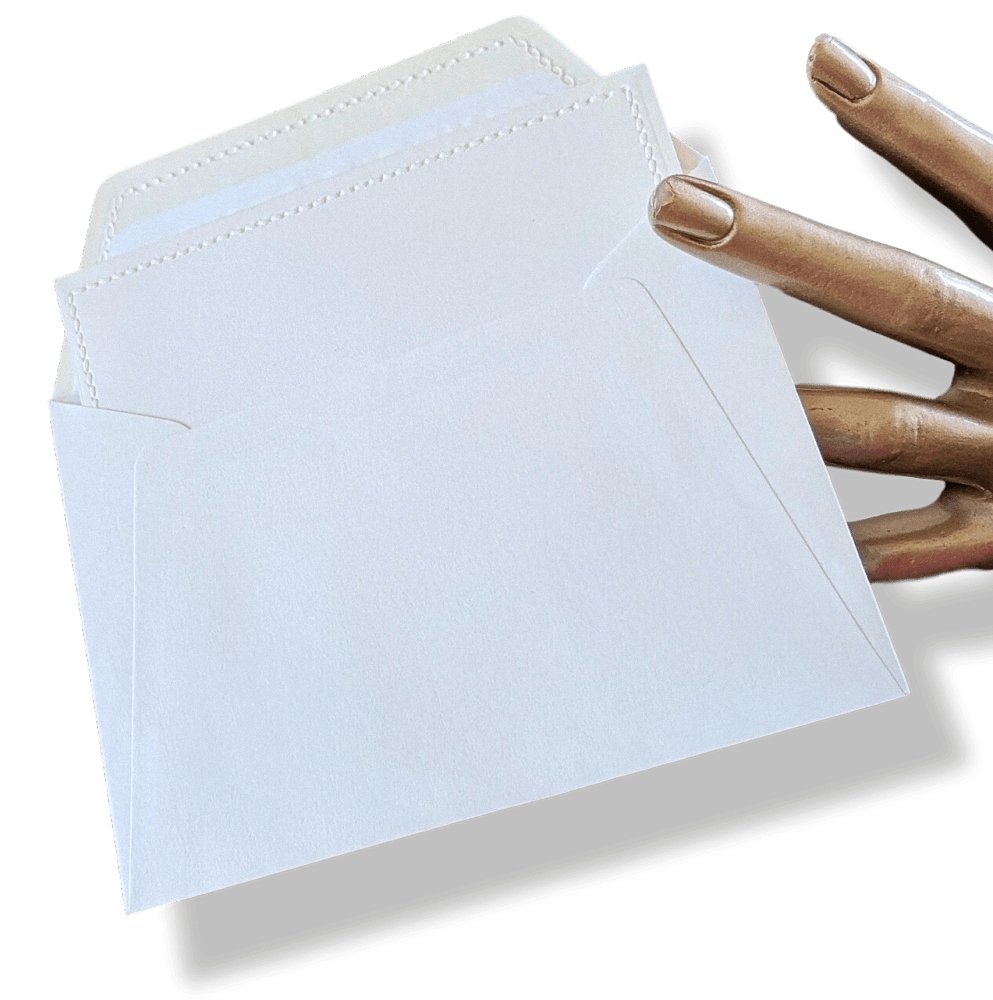 Hermes Papier Rare Vintage White Cards & Matching Enveloppes Sellier Saddle Stiching, New! - poupishop