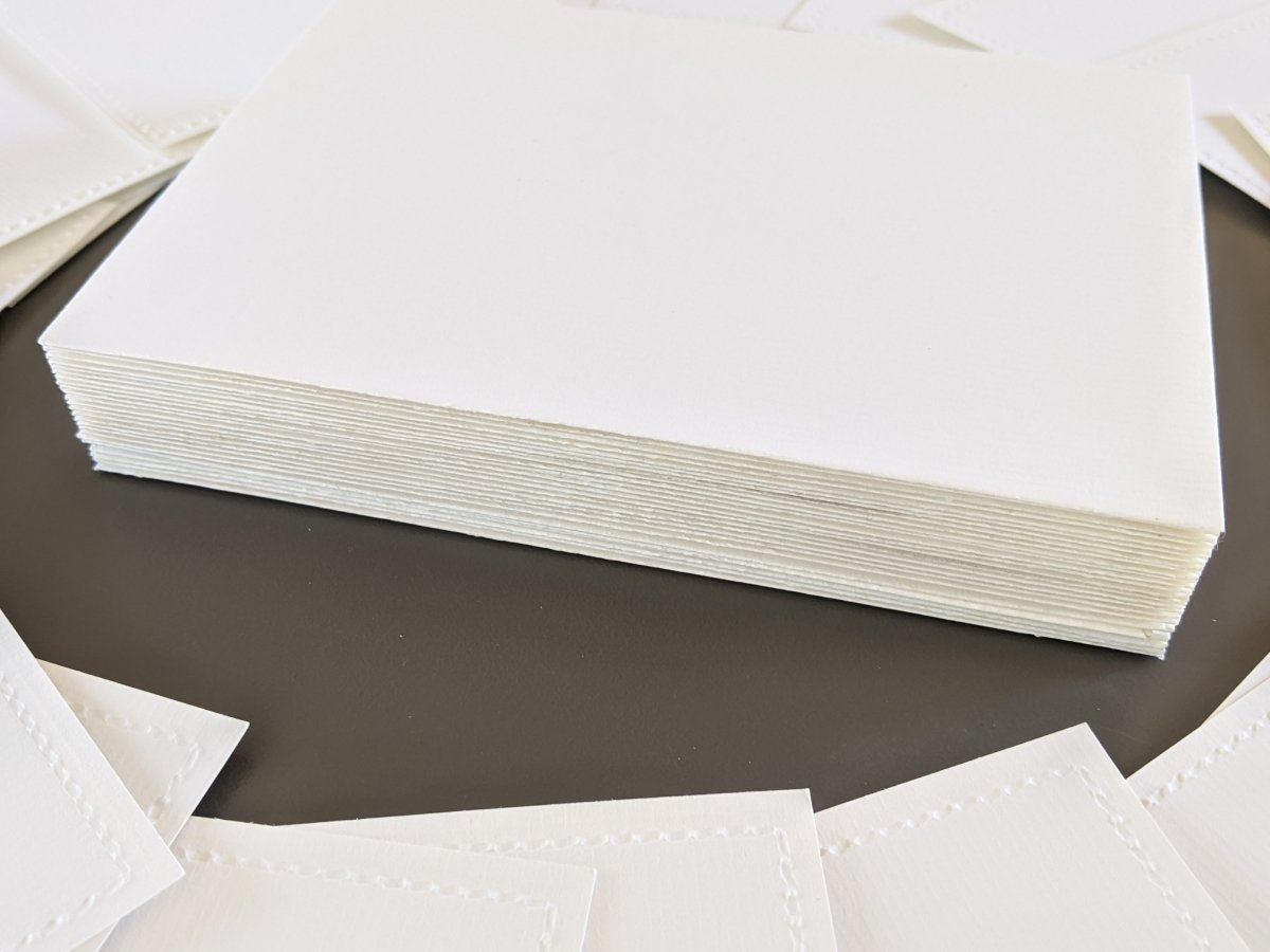 Hermes Papier Rare Vintage White Cards & Matching Enveloppes Sellier Saddle Stiching, New! - poupishop