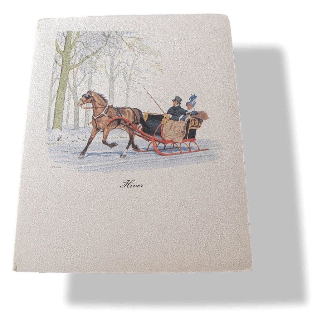 Hermes Papier Retro Caleche Greeting Card Le Gant Hermès - Hiver Leather Glove, Rare! - poupishop
