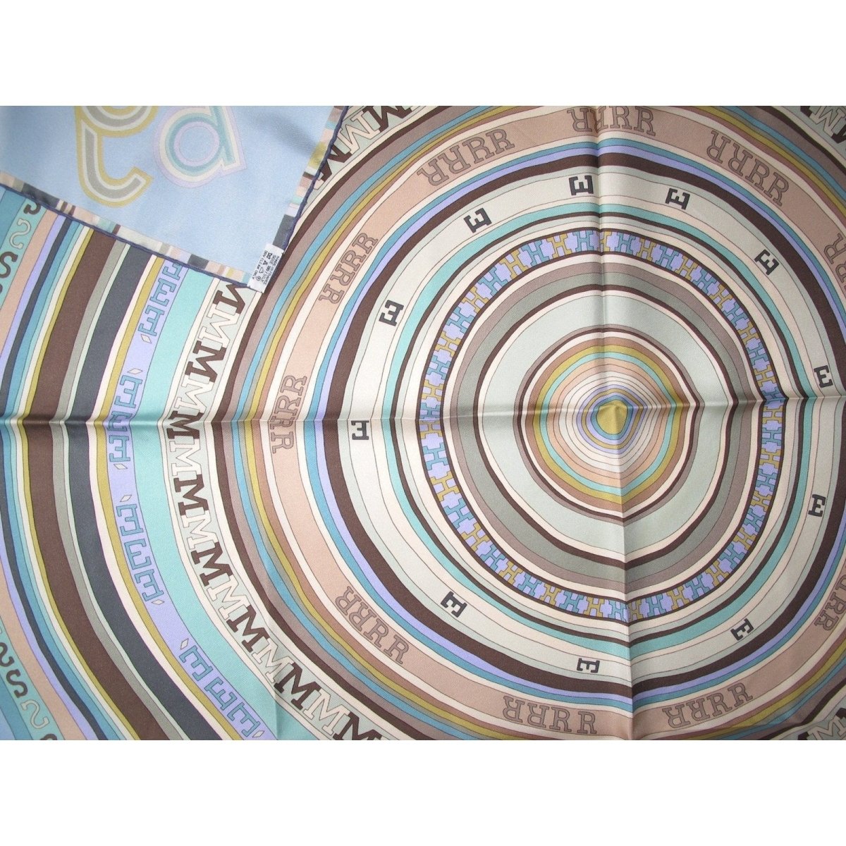 Hermes Pastel Blue Etoupe Tohu Bohu by Claudia Sthulhofer-Mayr Twill Silk Scarf 90cm - poupishop