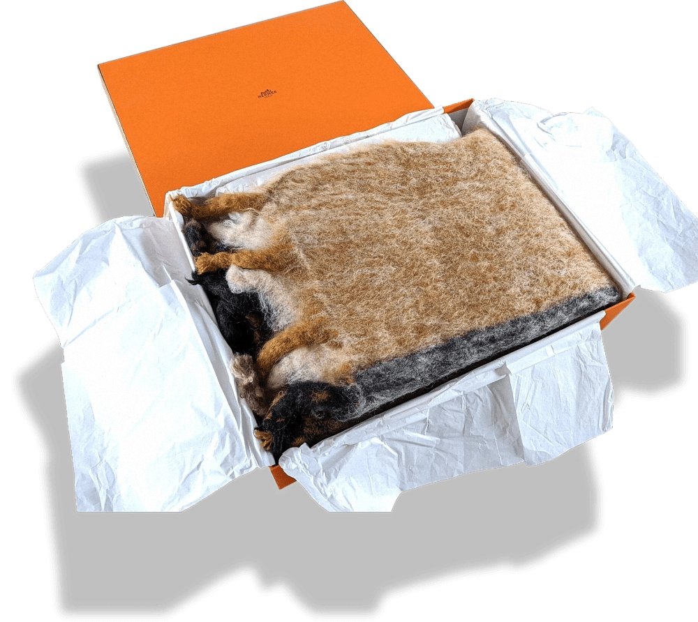 Hermes Patchwork 100% Mohair Handwoven in Finland Throw blanket - Plaid 220 x 130 cm, BNIB! - poupishop
