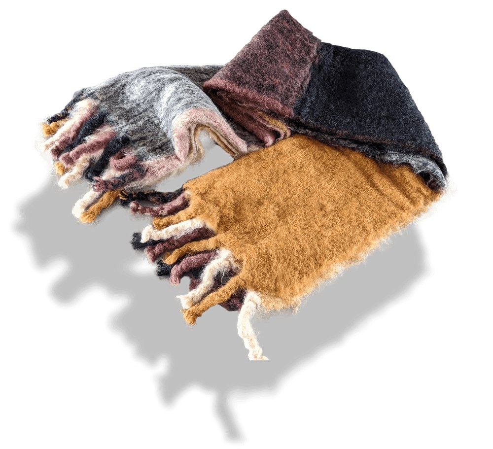 Hermes Patchwork 100% Mohair Handwoven in Finland Throw blanket - Plaid 220 x 130 cm, BNIB! - poupishop
