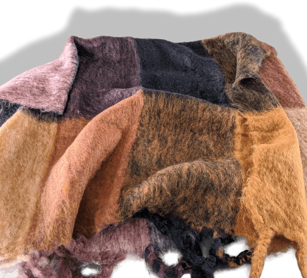 Hermes Patchwork 100% Mohair Handwoven in Finland Throw blanket - Plaid 220 x 130 cm, BNIB! - poupishop