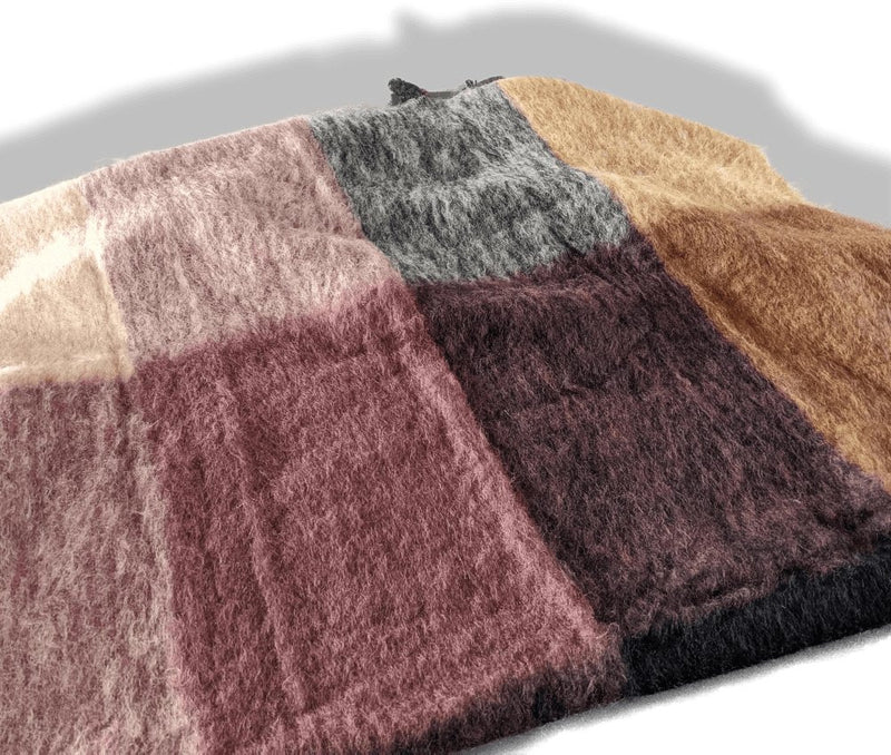 Hermes Patchwork 100% Mohair Handwoven in Finland Throw blanket