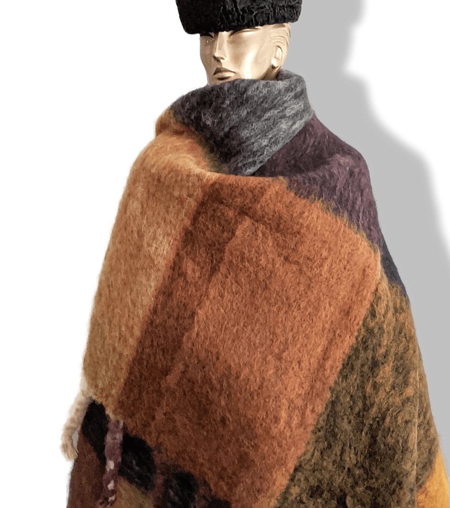 Hermes Patchwork 100% Mohair Handwoven in Finland Throw blanket - Plaid 220 x 130 cm, BNIB! - poupishop