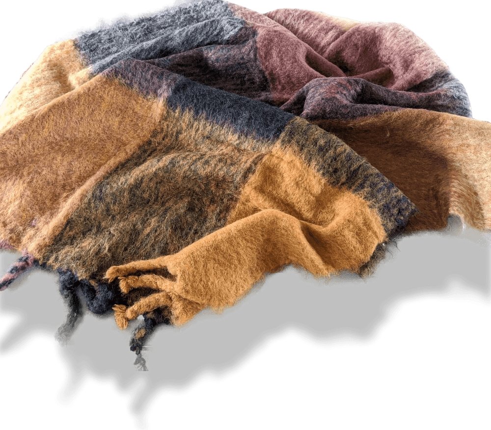 Hermes Patchwork 100% Mohair Handwoven in Finland Throw blanket - Plaid 220 x 130 cm, BNIB! - poupishop