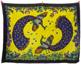 Hermes Noir/Jaune/Vert "Peacocks" Tapis de Plage Terry Beach Towel XXL 145 x 190 cm