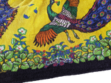 Hermes Noir/Jaune/Vert "Peacocks" Tapis de Plage Terry Beach Towel XXL 145 x 190 cm