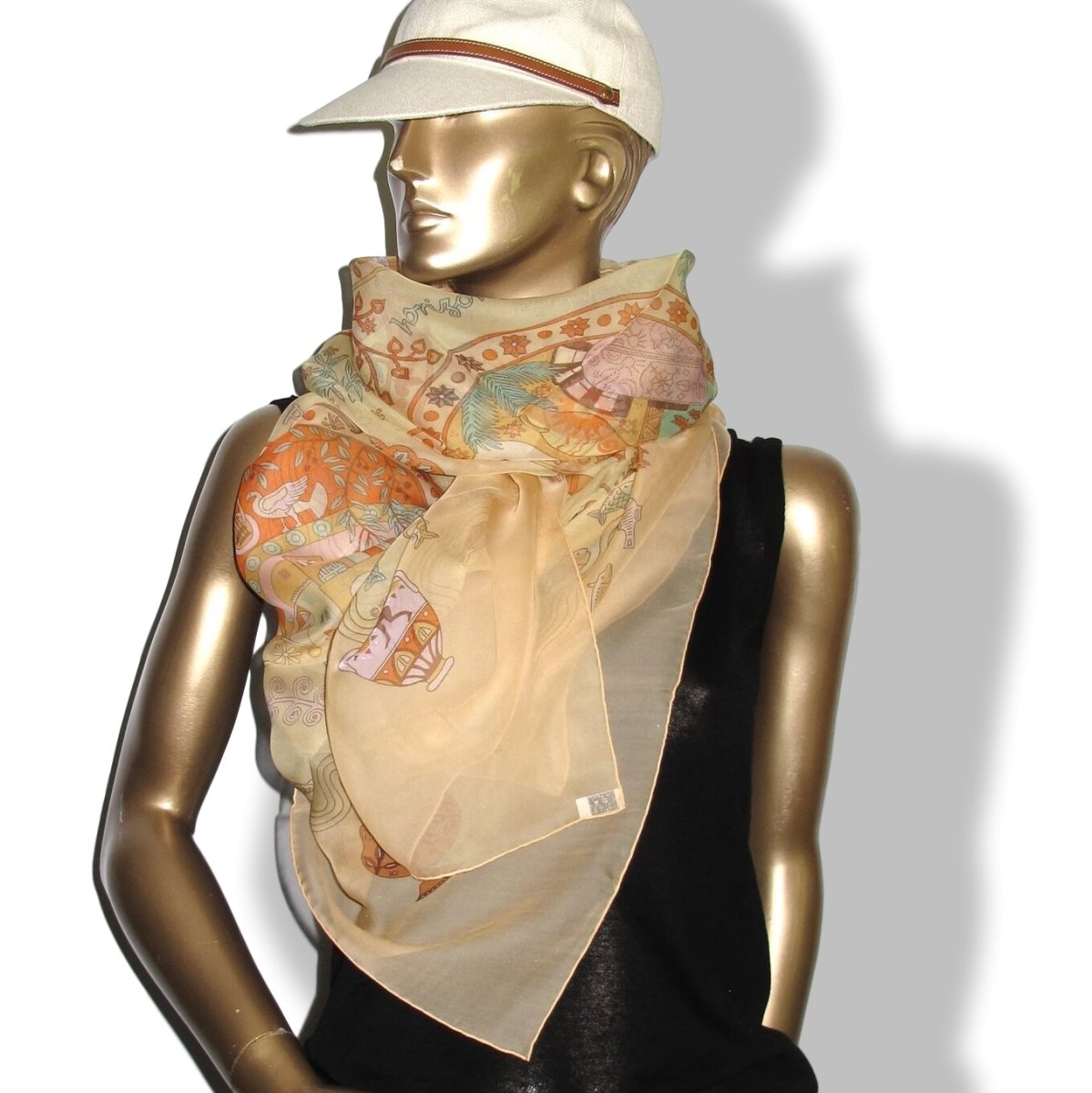 Hermes Pêche/Aqua ESCALES MEDITERRANEENNES Mousseline 140, New! - poupishop