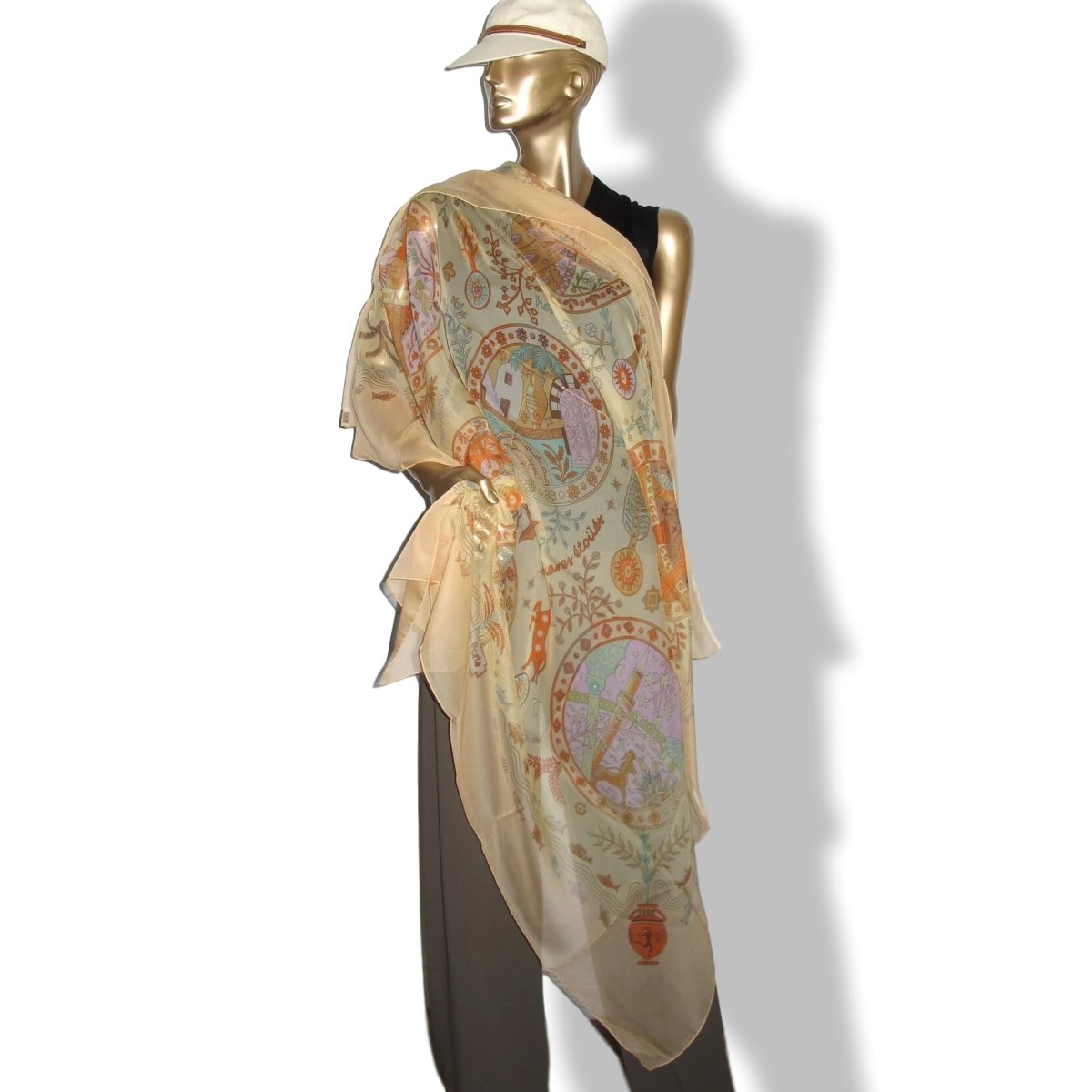 Hermes Pêche/Aqua ESCALES MEDITERRANEENNES Mousseline 140, New! - poupishop