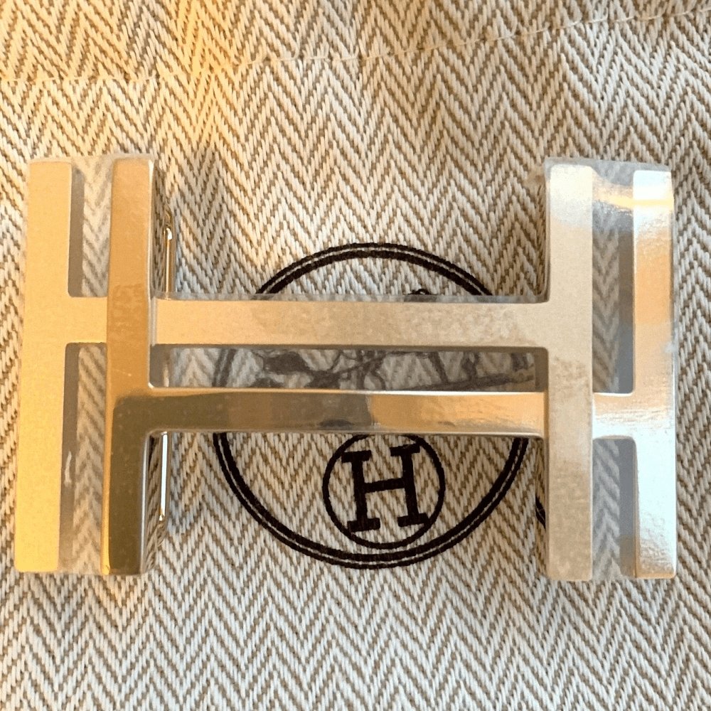 Hermes Permabrass H AU CARRE Belt Buckle, New with plastic protection in Pochette! - poupishop