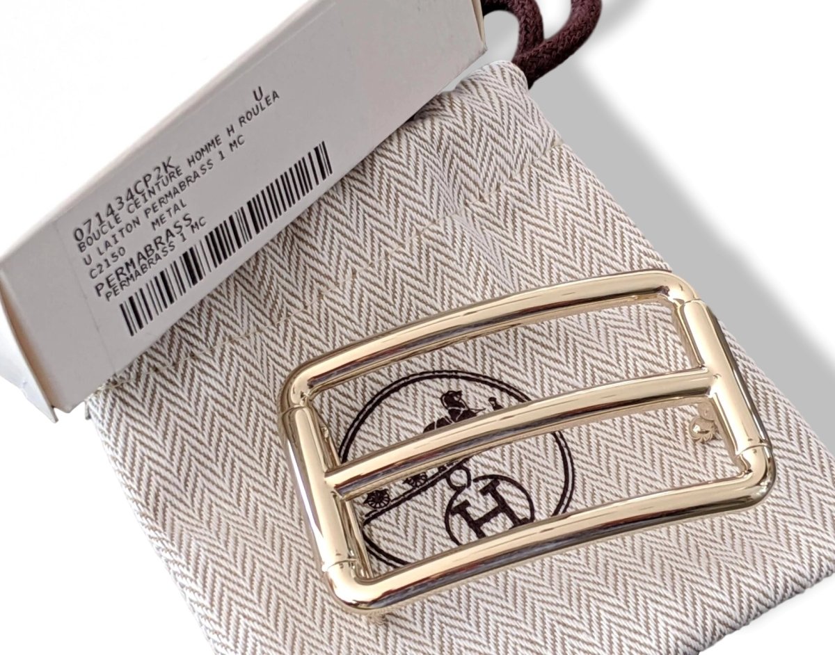 Hermes Permabrass H ROULEAU Buckle H 32mm, New in Pochette and White Box! - poupishop