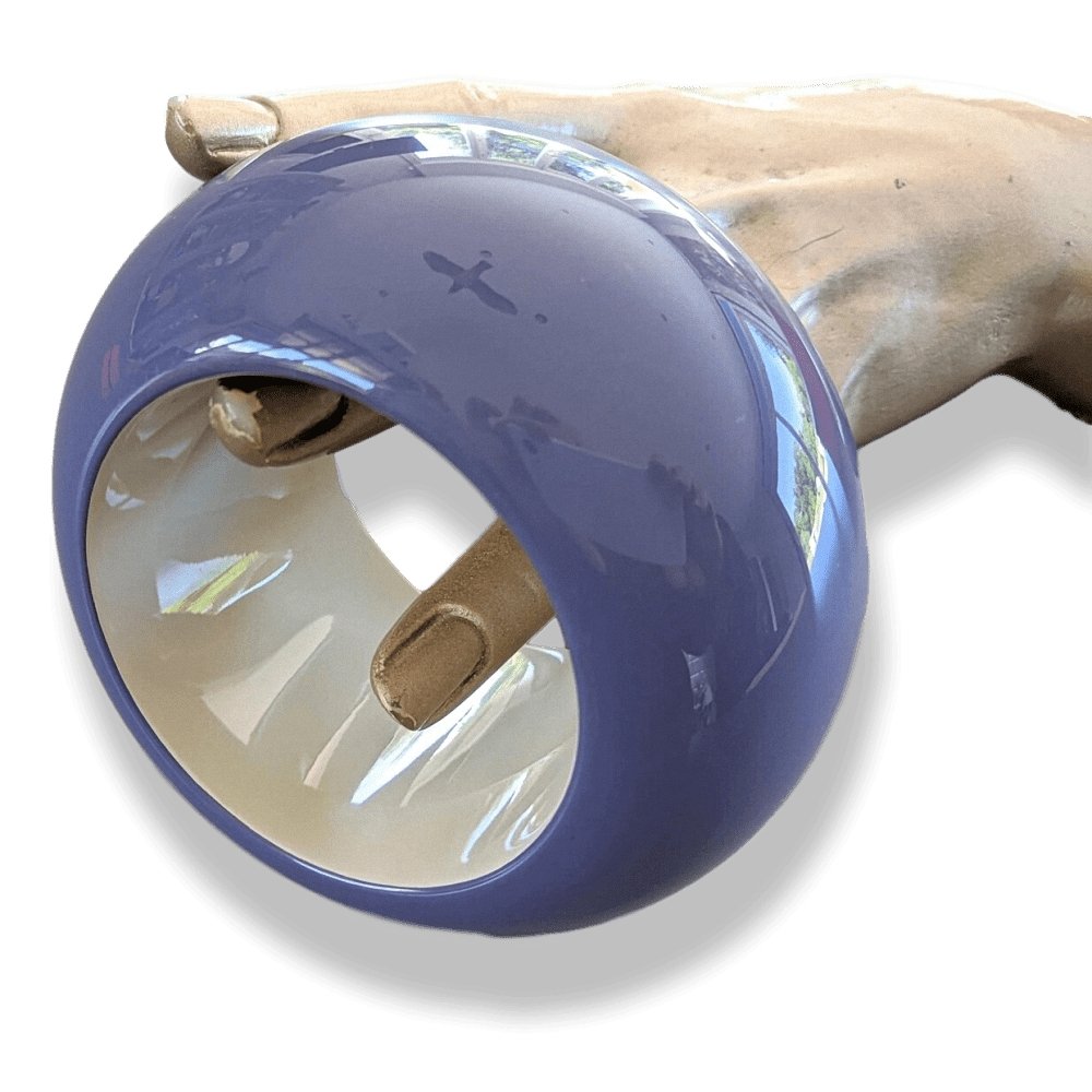 Hermes Pervenche/Coquille d'Oeuf Laquered Wood DUNE Bangle Bracelet SzS, BNWTIB! - poupishop