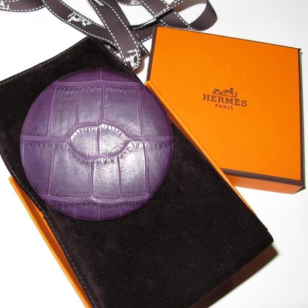 Hermes Petit H Purple Matt Crocodile Important Brooch, NIB! - poupishop