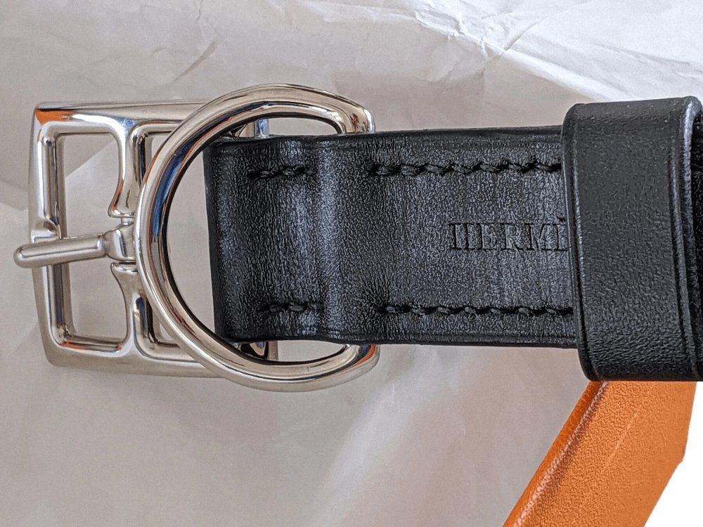 Hermes Pets 2005 Aged Black Leather DOG COLLAR Collar, Sz M, NIB! - poupishop