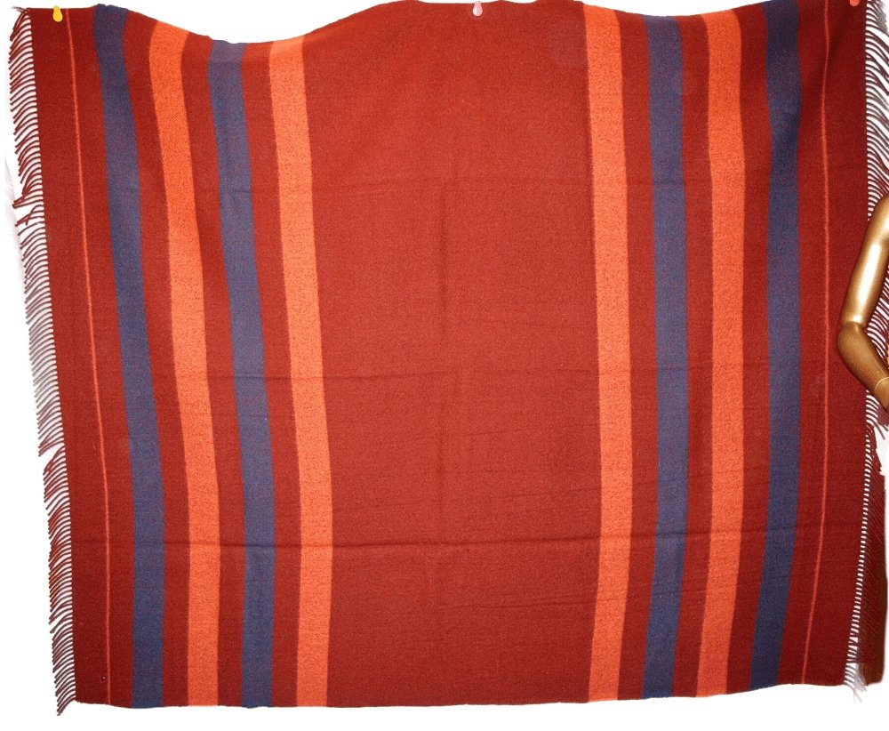 Hermes Pets Red H Horse Fringed Wool Saddle Blanket Plaid ROCABAR 150 x 200, BNEW! - poupishop