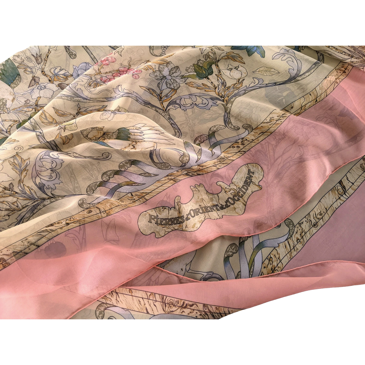 Hermes 1998 Rose/Paille "Pierres d'Orient et d'Occident" by Zoe Pauwels Mousseline 140