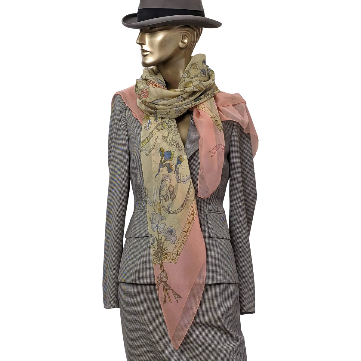 Hermes 1998 Rose/Paille "Pierres d'Orient et d'Occident" by Zoe Pauwels Mousseline 140