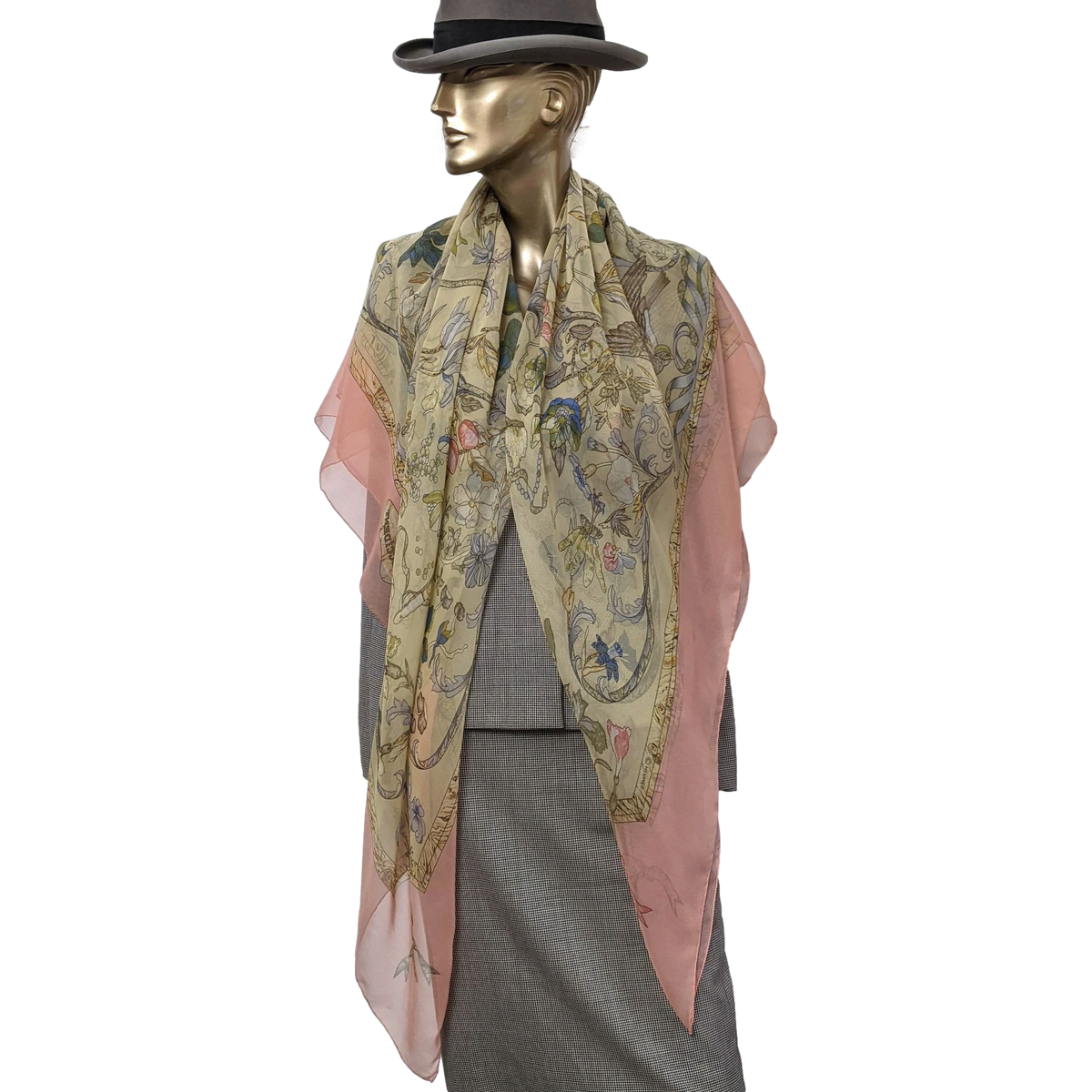 Hermes 1998 Rose/Paille "Pierres d'Orient et d'Occident" by Zoe Pauwels Mousseline 140