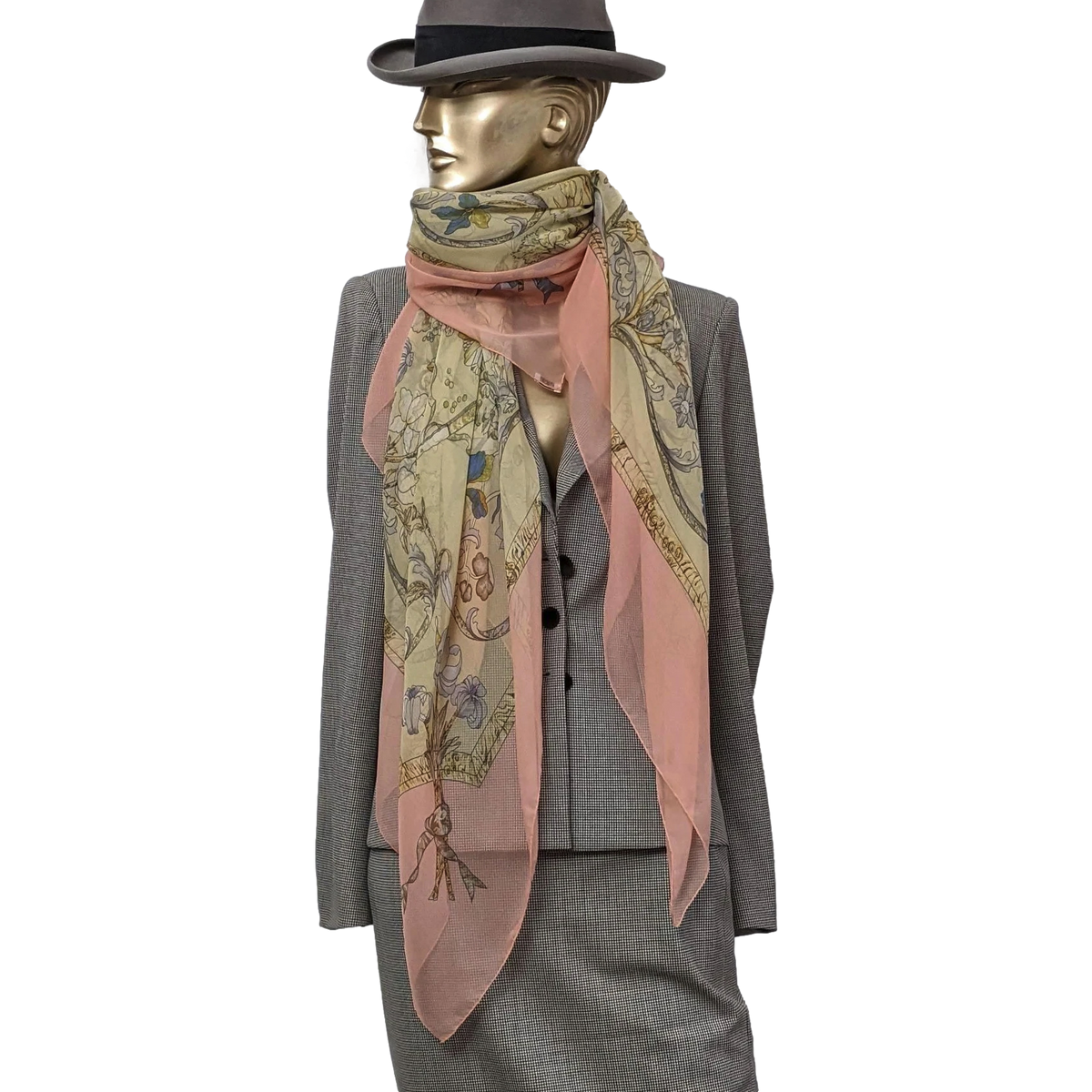 Hermes 1998 Rose/Paille "Pierres d'Orient et d'Occident" by Zoe Pauwels Mousseline 140