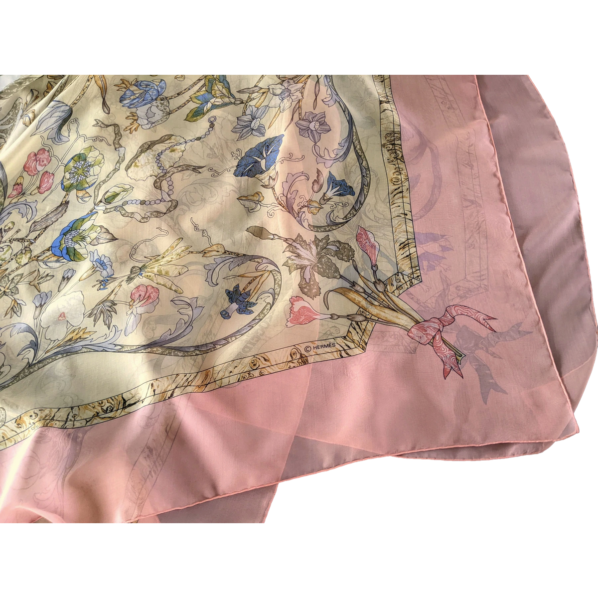 Hermes 1998 Rose/Paille "Pierres d'Orient et d'Occident" by Zoe Pauwels Mousseline 140