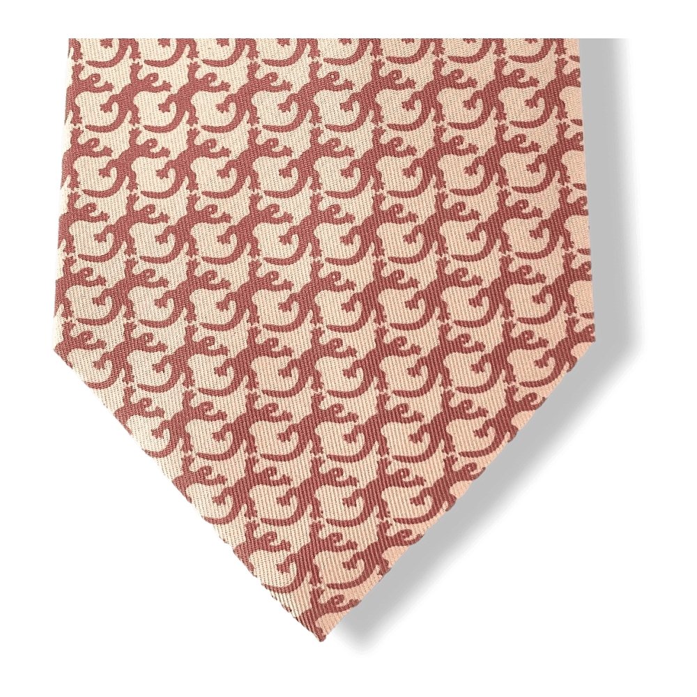 Hermes Pink Light Pink GECKO Twill Silk Tie 9CM, NWT in Pochette! - poupishop
