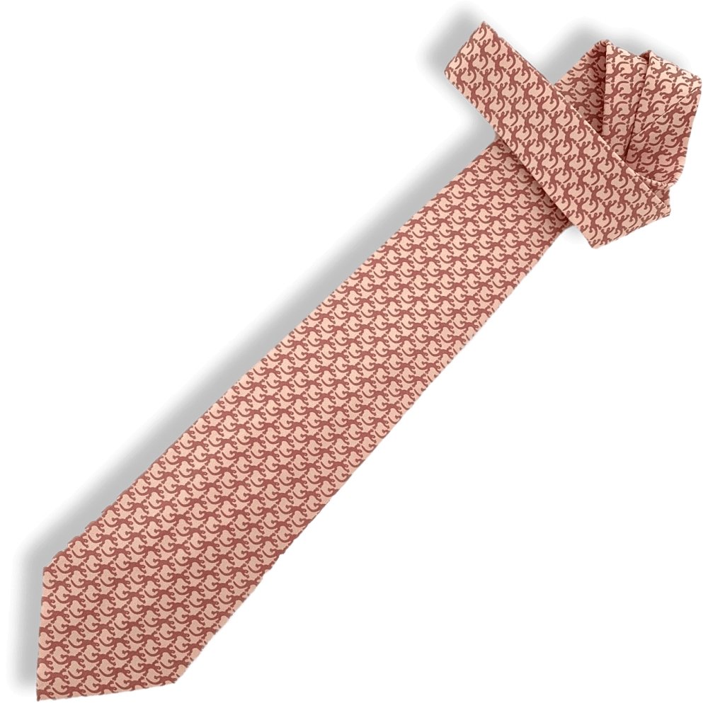 Hermes Pink Light Pink GECKO Twill Silk Tie 9CM, NWT in Pochette! - poupishop