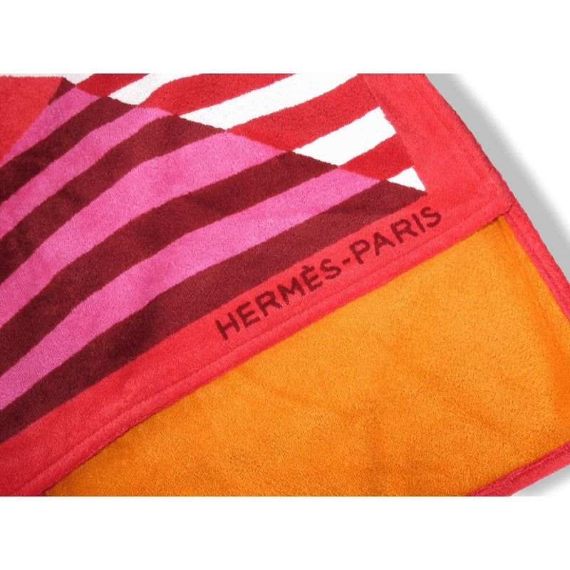 Hermes Pink Orange REPOS SUR L'EAU Boat Print Tapis de Plage Terry Beach Towel 150 x 90cm cm, NWT! - poupishop