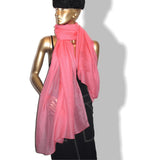 Hermes Pink Plume Allumette Handwoven in Nepal 75% Cashmere Stole GM, NIB! - poupishop