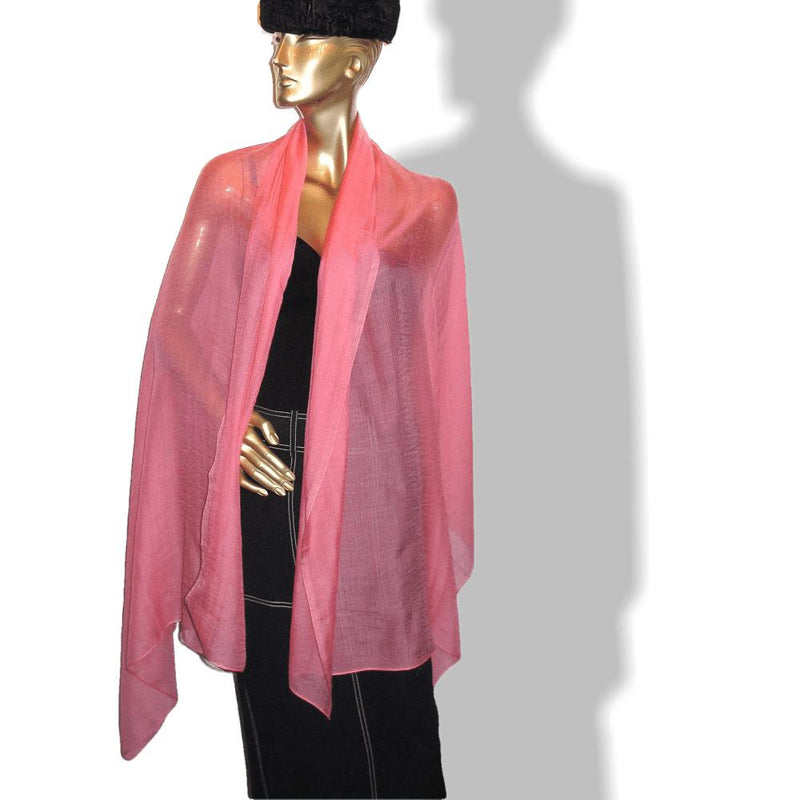 Hermes Pink Plume Allumette Handwoven in Nepal 75% Cashmere Stole GM, NIB! - poupishop