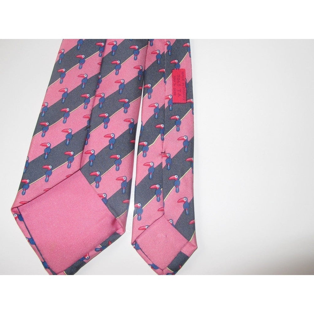 Hermes Pink Toucan Twill Silk Tie Nr 7065 TA | poupishop