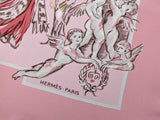 Hermes Pink/Red/White SOIREE DE GALA by Jean-Louis Clerc Twill 90cm with Blanc Matte Overlay, Box! - poupishop