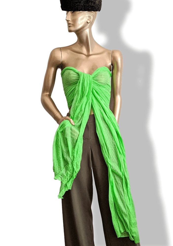 Hermes Pistachio Green Large Long Etole 100% Maille of Cotton 80 x 240cm, BNEW! - poupishop