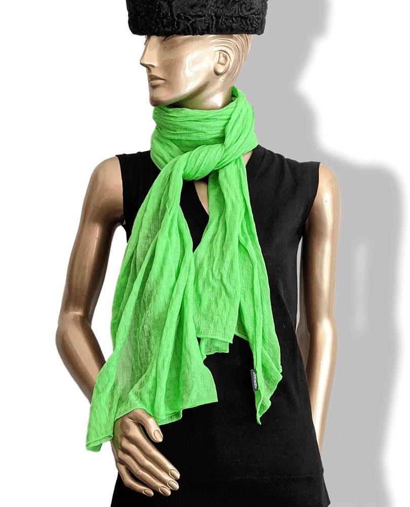 Hermes Pistachio Green Large Long Etole 100% Maille of Cotton 80 x 240cm, BNEW! - poupishop