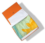 Hermes Pistachio Green Orange Fishes BALI Cotton Terry Animal Print Fish Towel 150 x 90cm cm, New! - poupishop